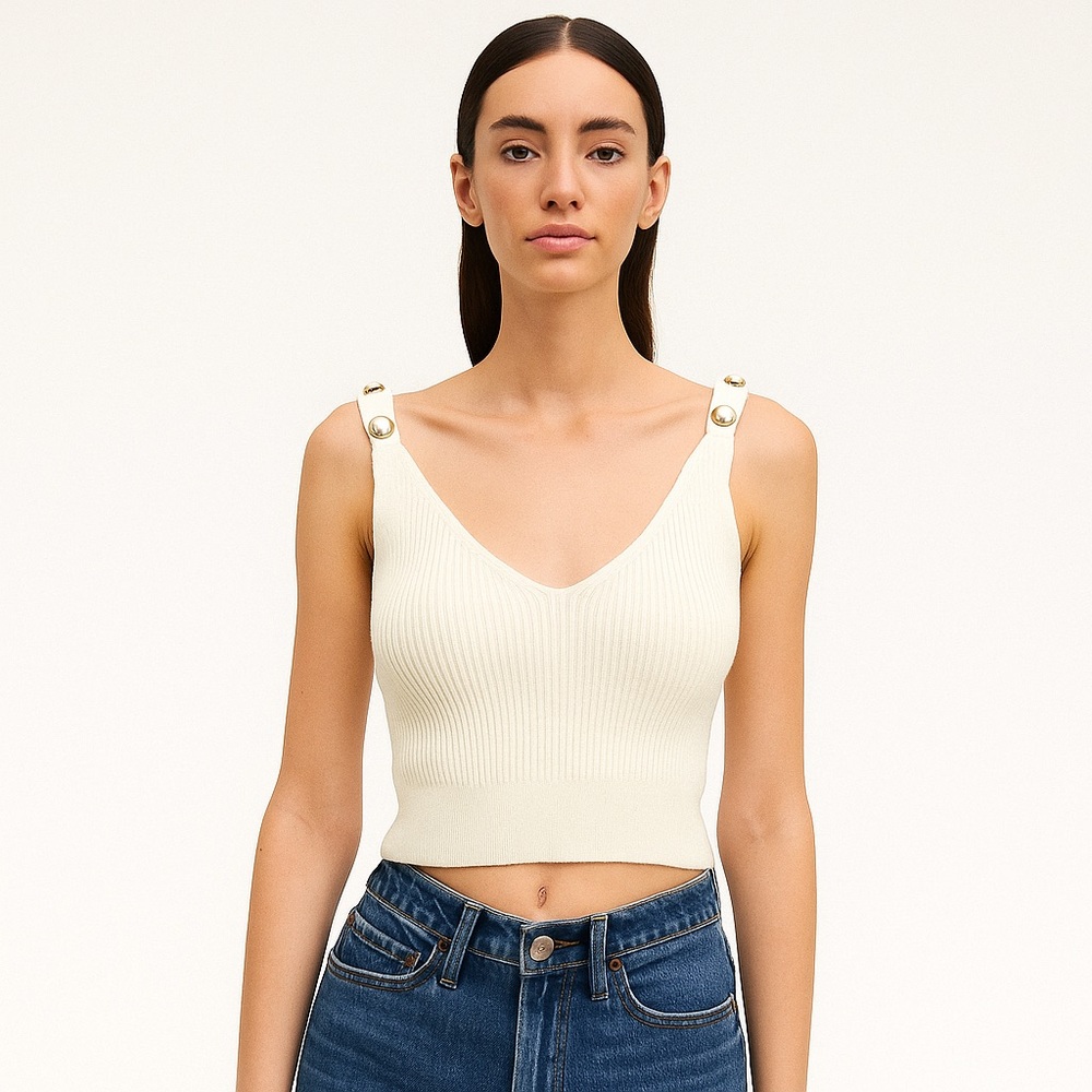 Fitted Jeweled Crop Top NWT